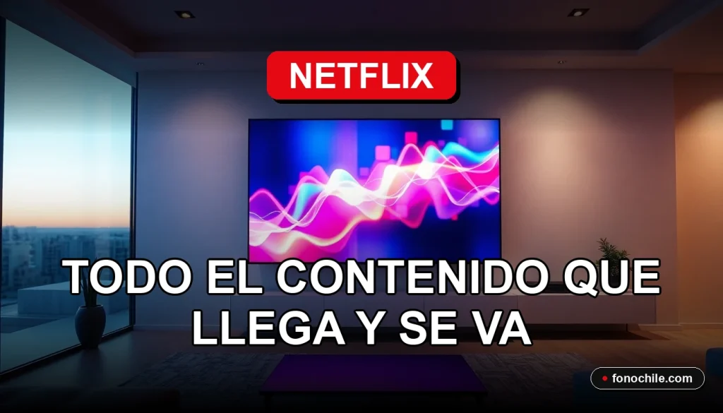 Un catálogo de Netflix Chile 2026 mostrado en una pantalla de televisión moderna.