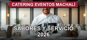 Catering Eventos Machalí presenta una elegante mesa de servicio para eventos corporativos y sociales en 2026.