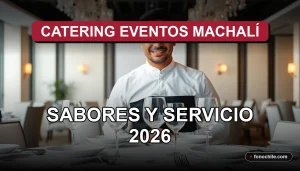 Catering Eventos Machalí presenta una elegante mesa de servicio para eventos corporativos y sociales en 2026.