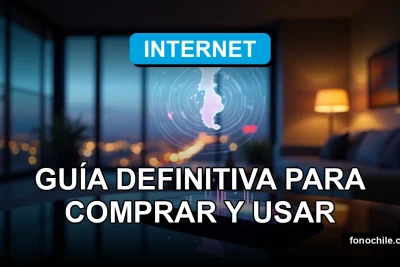 Celular 5G en Chile 2026 mostrando gráficos abstractos de velocidad de red en una mesa moderna.