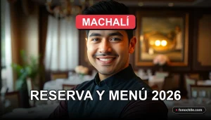 Reserva de mesa para una cena romántica en un restaurante de Machalí con un menú especial.