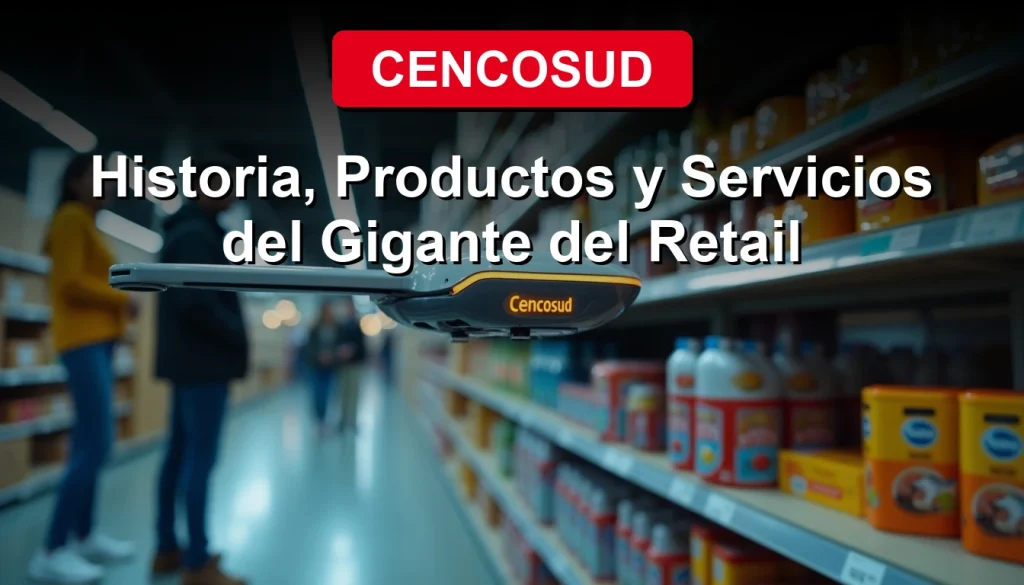 A panoramic view inside a modern Cencosud hypermarket, showcasing wide aisles filled with fresh produce, electronics, and home goods under bright, clean lighting.