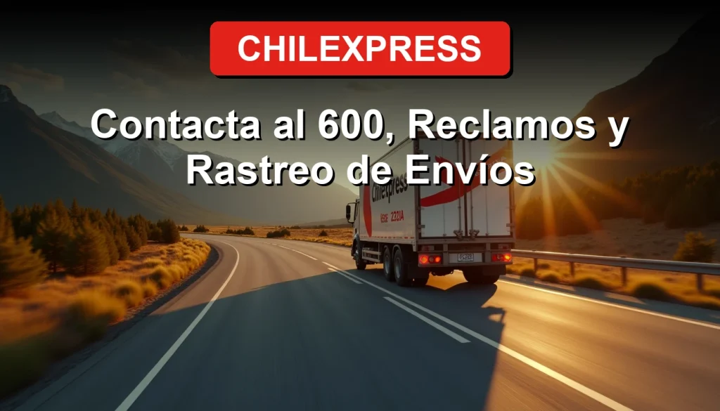 Chilexpress courier service delivery truck on a scenic Chilean route, representing national parcel and logistics tracking.