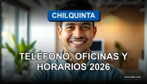Chilquinta atención al cliente, persona sonriente en oficina moderna