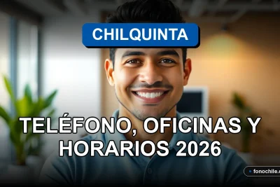 Chilquinta atención al cliente, persona sonriente en oficina moderna