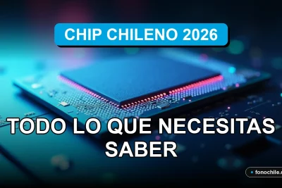 Un primer plano abstracto del chip chileno 2026 sobre una superficie de cuarzo, con gráficos de datos borrosos de colores reflejados.