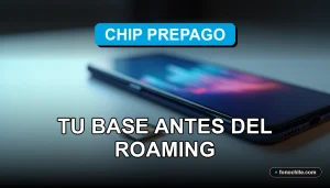 Un chip SIM prepago moderno sobre una mesa de diseño, con gráficos abstractos de colores en un teléfono inteligente de fondo.