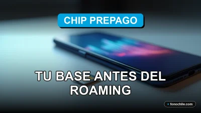 Un chip SIM prepago moderno sobre una mesa de diseño, con gráficos abstractos de colores en un teléfono inteligente de fondo.