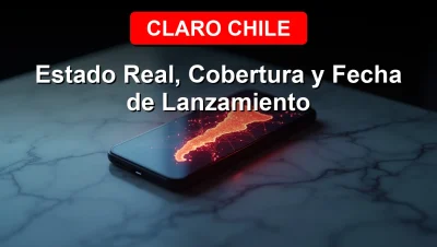 Claro 5G network coverage map in Chile, showing ultra-fast mobile internet technology with launch date 2026.