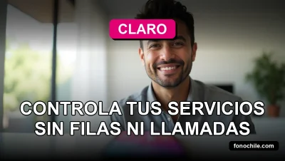 La aplicación Claro 2026 en un teléfono inteligente mostrando gráficos abstractos, descansando sobre una mesa de diseño minimalista.