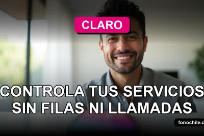 La aplicación Claro 2026 en un teléfono inteligente mostrando gráficos abstractos, descansando sobre una mesa de diseño minimalista.