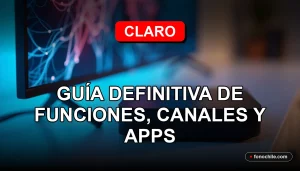 Claro Box TV 2026 moderno descansando sobre una mesa de madera clara, mostrando gráficos abstractos en su pantalla.