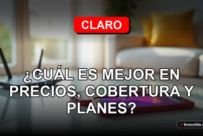 Comparación visual de servicios de telecomunicaciones Claro y WOM mostrando cobertura y tecnología moderna.