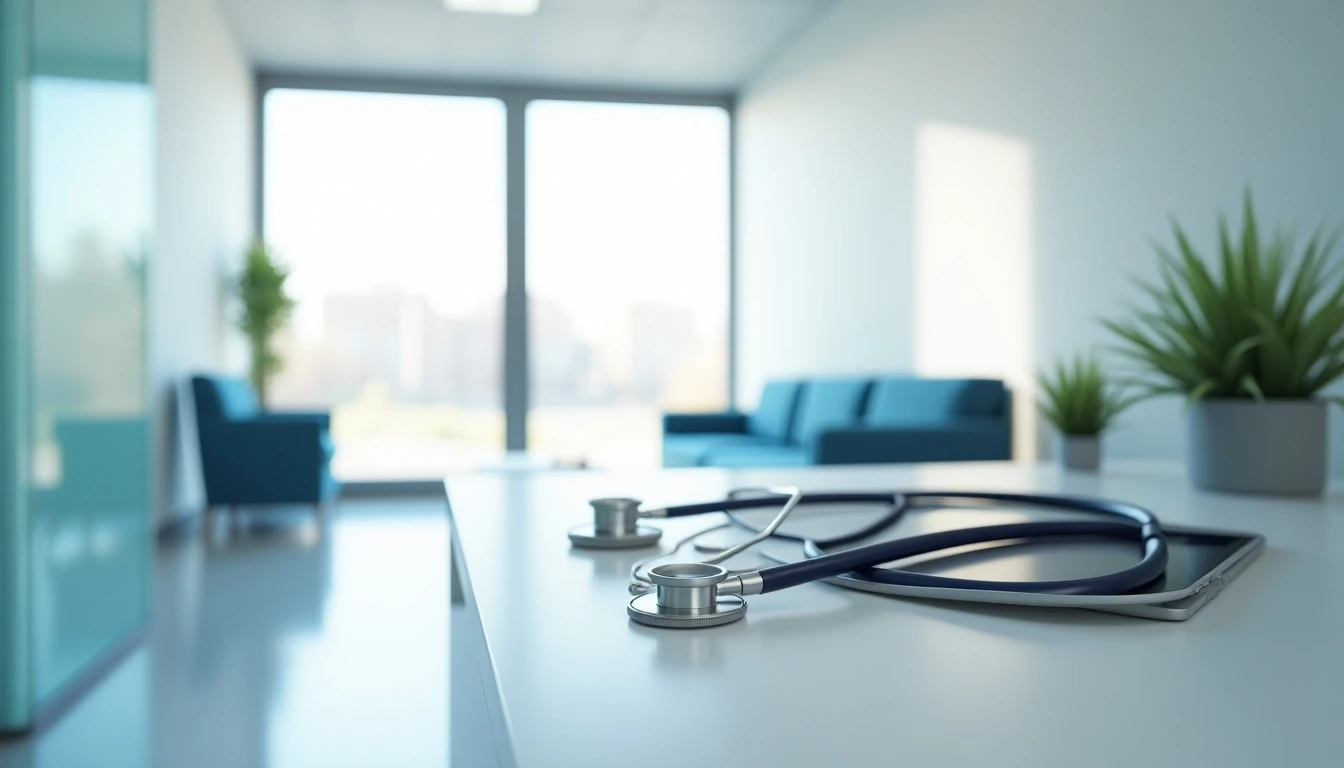 Consultorio moderno y tecnológico en Clínica Alemana, representando atención médica de vanguardia.