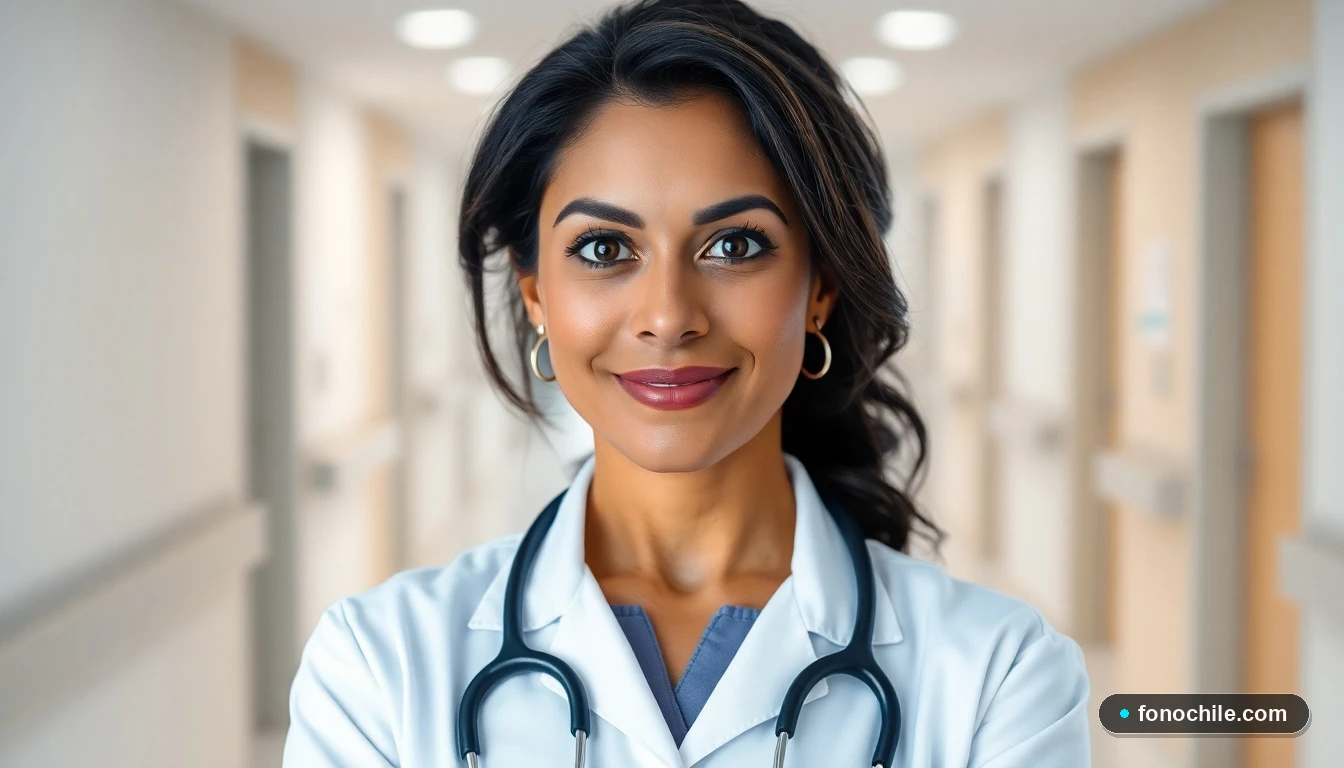 Médica hispana de Clínica Dávila en un entorno hospitalario moderno, transmitiendo profesionalismo y confianza al paciente.