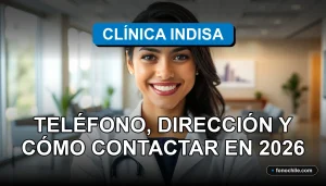 Una mujer hispana sonriente, representando el servicio al paciente de Clínica Indisa, en un entorno profesional y acogedor.