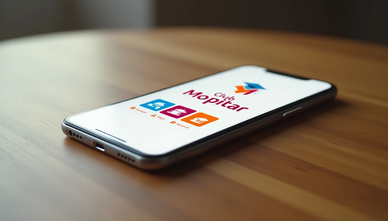 Pantalla de smartphone mostrando la aplicación y beneficios del Club Movistar