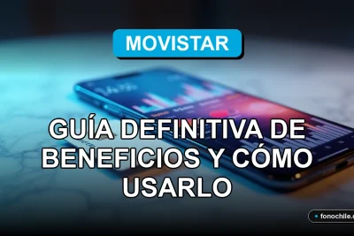 Modern smartphone displaying abstract colorful graphs, resting on a clean table next to a Movistar SIM card, representing the Club Movistar 2026 benefits guide.