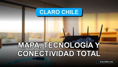 Mapa de cobertura de red Claro Chile 2026 mostrando tecnología 5G y fibra óptica en un entorno doméstico moderno.