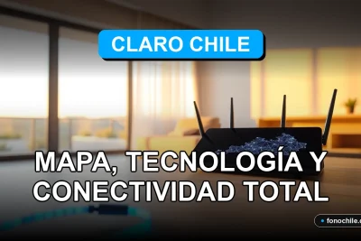 Mapa de cobertura de red Claro Chile 2026 mostrando tecnología 5G y fibra óptica en un entorno doméstico moderno.