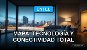 Mapa de cobertura Entel 2026 mostrando tecnología 5G y fibra óptica en Chile