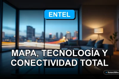 Mapa de cobertura Entel 2026 mostrando tecnología 5G y fibra óptica en Chile