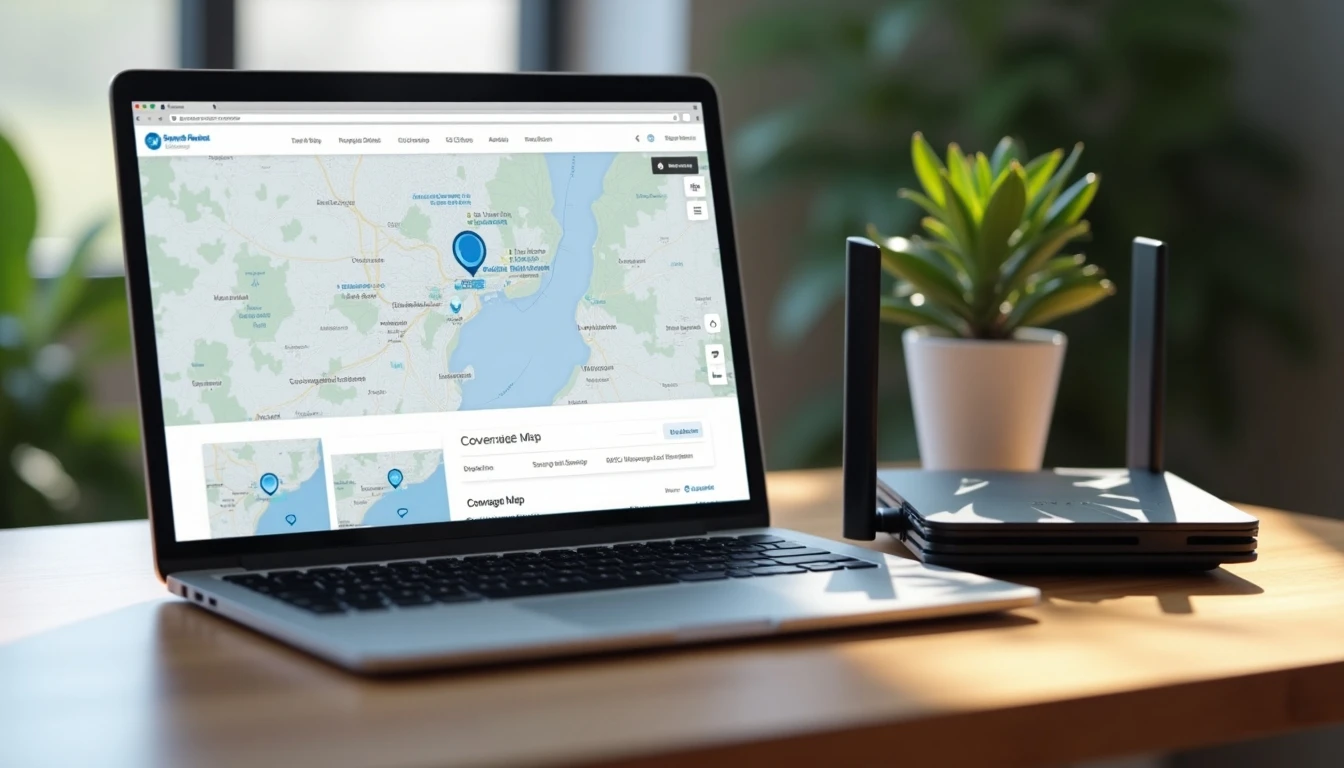 Verificación de cobertura Entel en laptop y router moderno