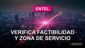 Mapa de cobertura de red Entel 2026 mostrando factibilidad de servicio en una zona geográfica.