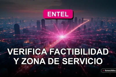 Mapa de cobertura de red Entel 2026 mostrando factibilidad de servicio en una zona geográfica.