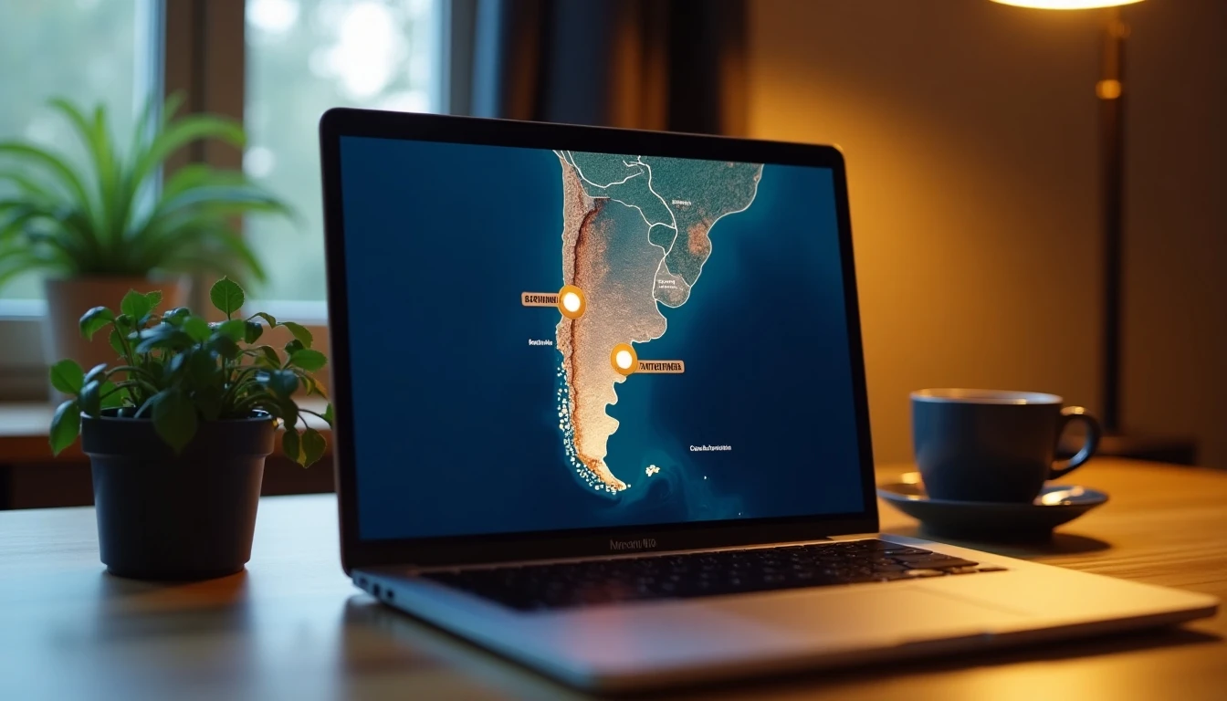 Verificación de cobertura de internet en Chile 2026 en laptop