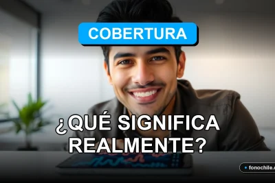 Un hombre hispano sonriendo, representando el servicio al cliente de telecomunicaciones en Chile, con un teléfono inteligente mostrando gráficos abstractos en su escritorio.