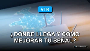 Mapa de cobertura VTR 2026 y router moderno en una mesa de trabajo
