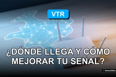 Mapa de cobertura VTR 2026 y router moderno en una mesa de trabajo
