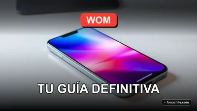 Una guía definitiva para la cobertura de la red móvil WOM 2026, mostrando un moderno teléfono inteligente en un escritorio.