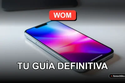 Una guía definitiva para la cobertura de la red móvil WOM 2026, mostrando un moderno teléfono inteligente en un escritorio.