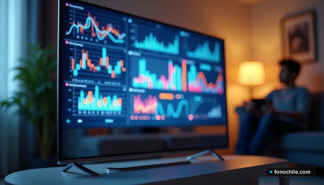 Pantalla de TV inteligente mostrando gráficos de colores abstractos durante el proceso de activación de Prime Video.