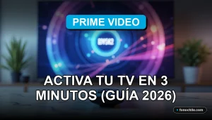 Código de activación Prime Video MyTV en una pantalla de televisor inteligente moderna.