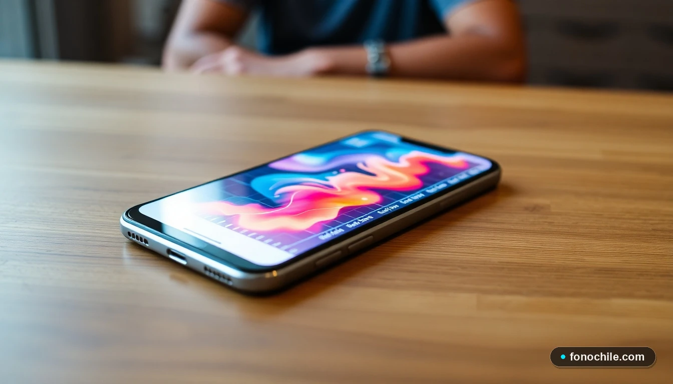 Pantalla de smartphone mostrando un menú de códigos de servicio para operadores móviles en Chile.