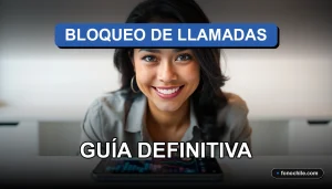 Una mujer latina sonríe con confianza mientras usa su teléfono inteligente en un ambiente moderno y seguro.