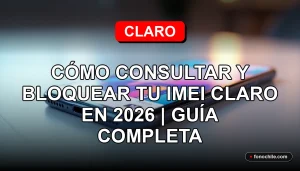 Consulta y bloqueo de IMEI en Claro, smartphone moderno mostrando gráficos abstractos.