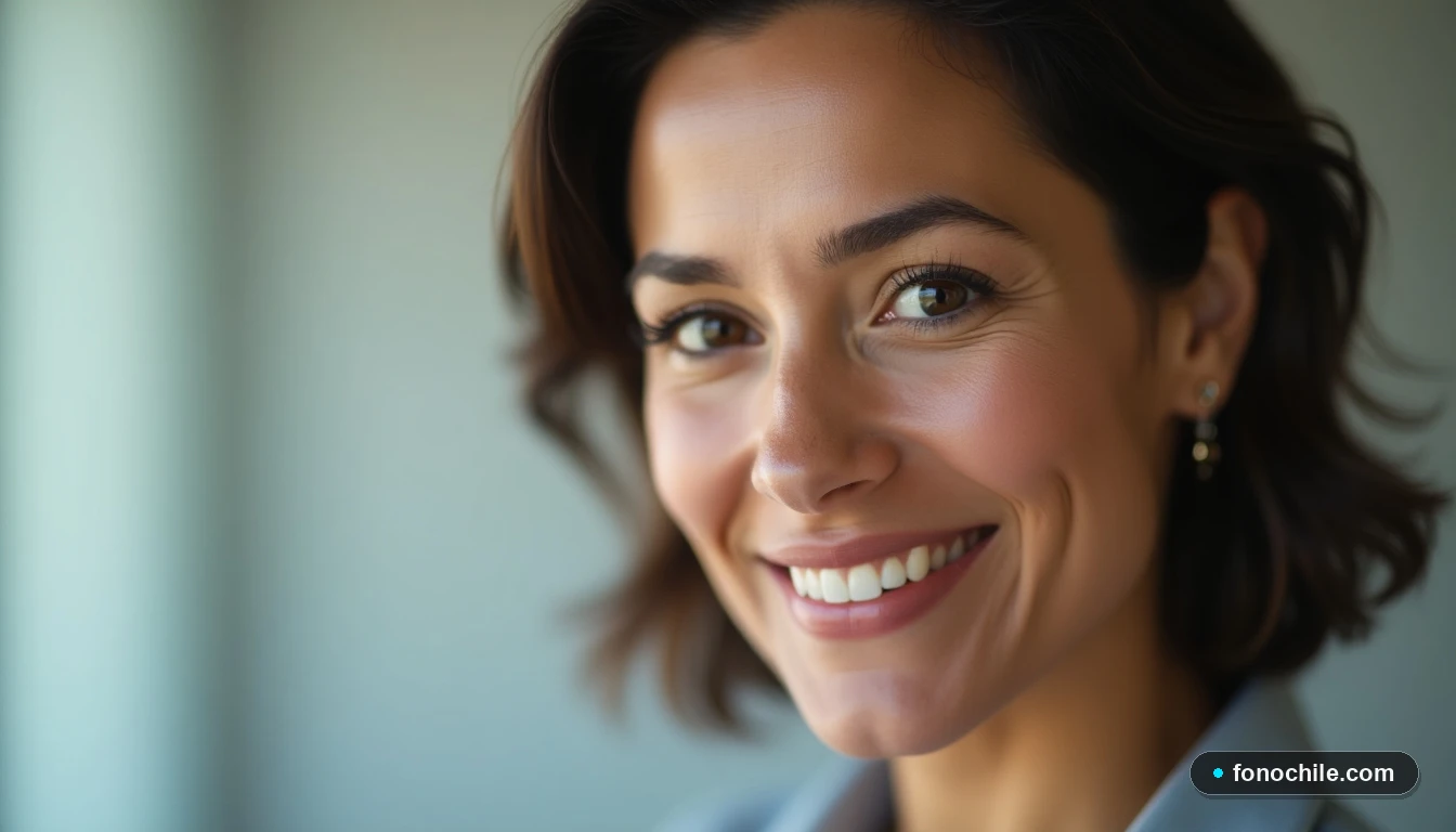 Asesora de servicio al cliente de telecomunicaciones ofreciendo ayuda profesional.