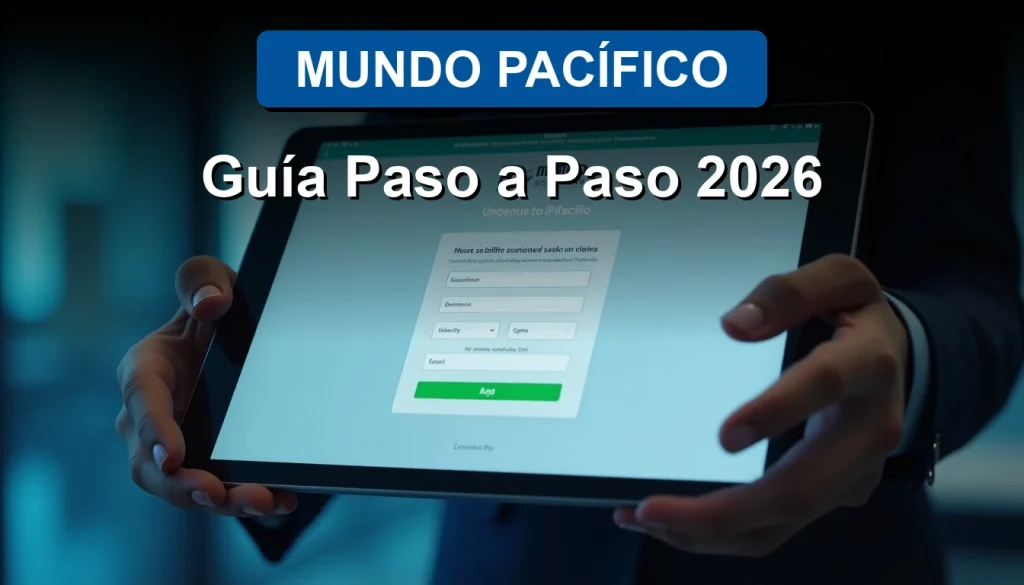 Guía para reclamar a Mundo Pacífico seguros paso a paso sobre fondo azul corporativo
