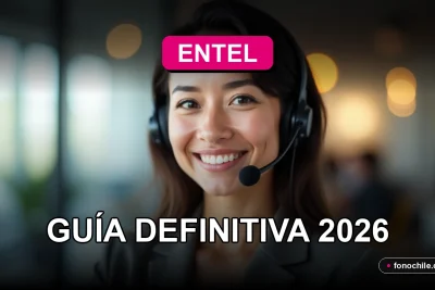 Una mujer latina sonriente con auriculares de servicio al cliente en una oficina moderna, representando el soporte de Entel.