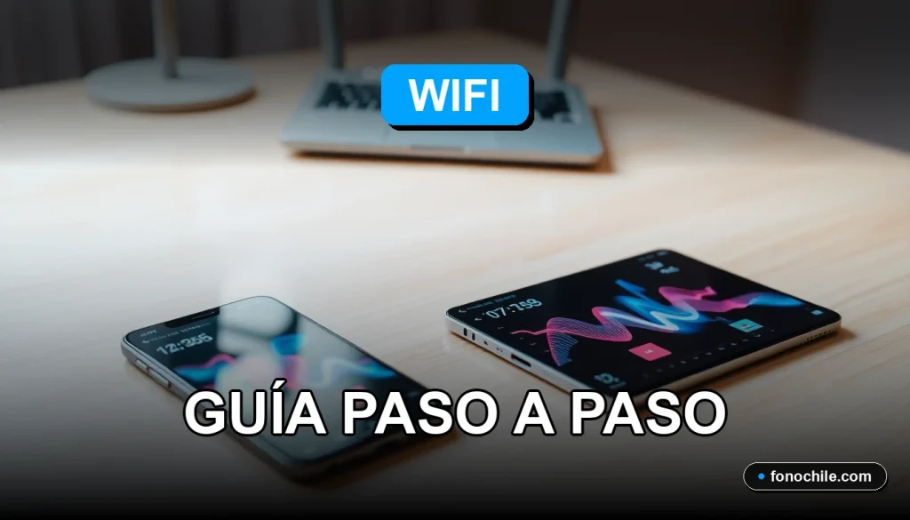 Medir velocidad de conexión WiFi en Chile con smartphone y laptop mostrando gráficos de red en 2026