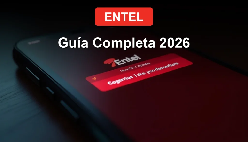 Hombre sonriente observando su teléfono móvil frente a un fondo de ciudad difuminado, representando la facilidad de pagar Entel con RUT.