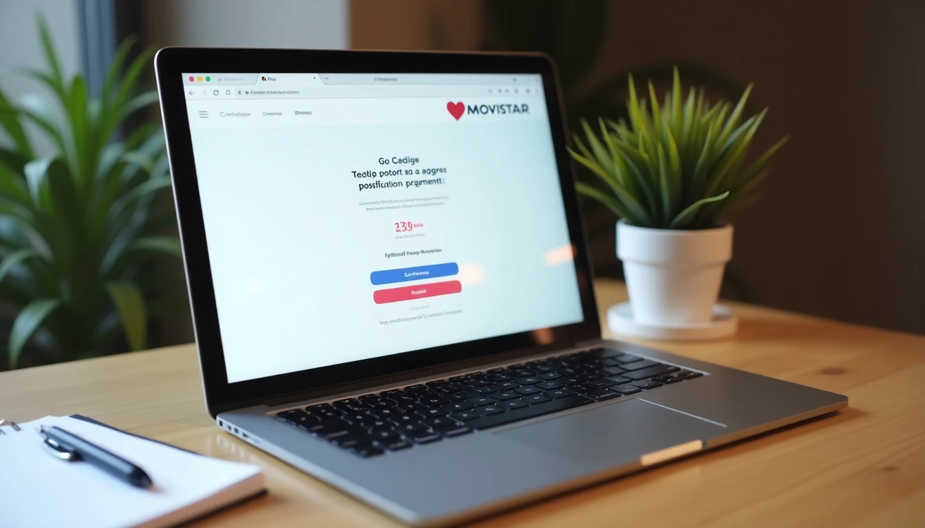Pagar factura Movistar online desde computador portátil