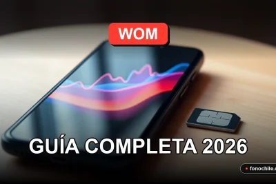 Un smartphone moderno mostrando gráficos abstractos de colores, reposando sobre una mesa de madera clara, junto a una tarjeta SIM.