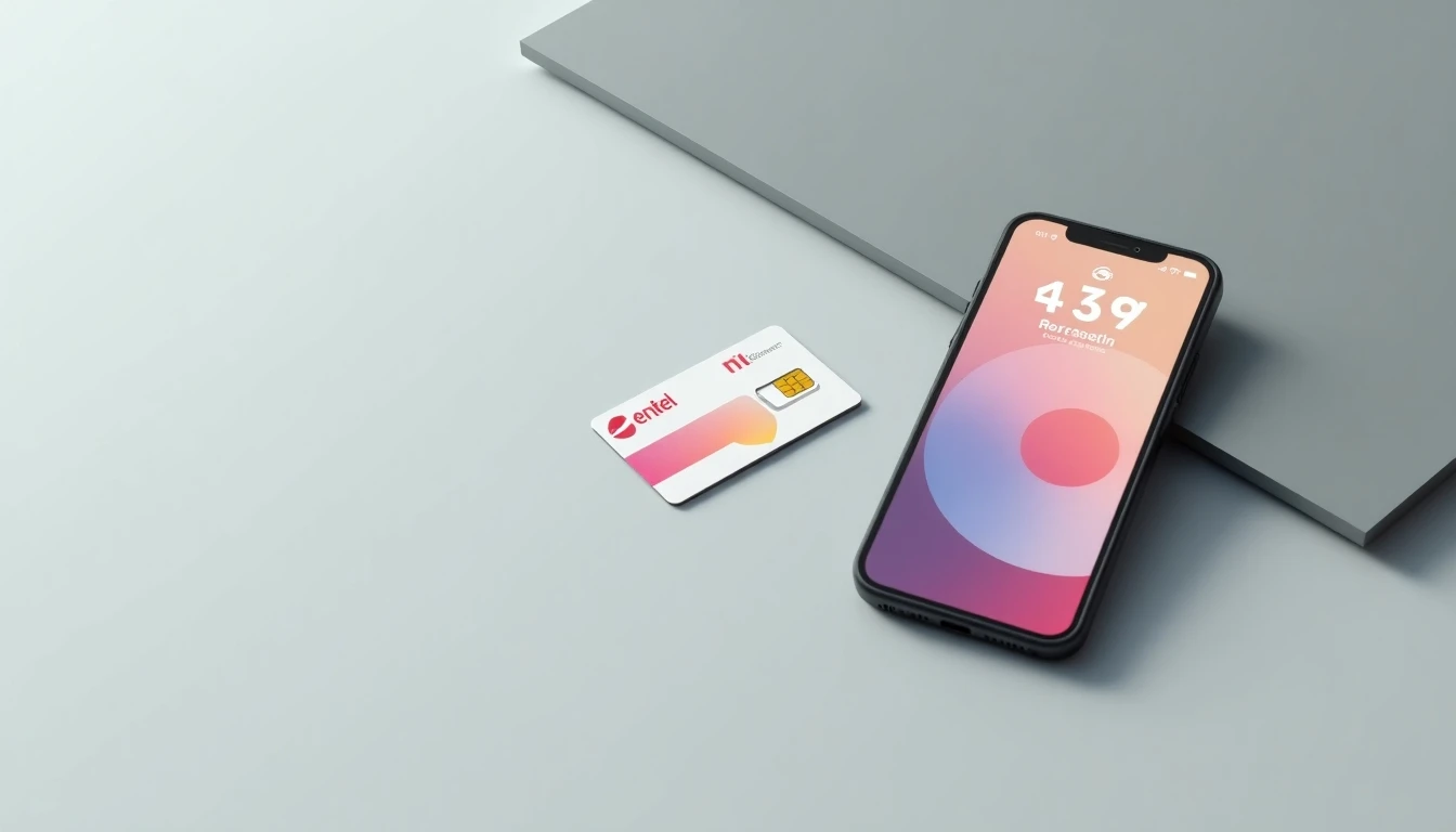 SIM Card Entel y smartphone con la aplicación Mi Entel abierta para consultar número