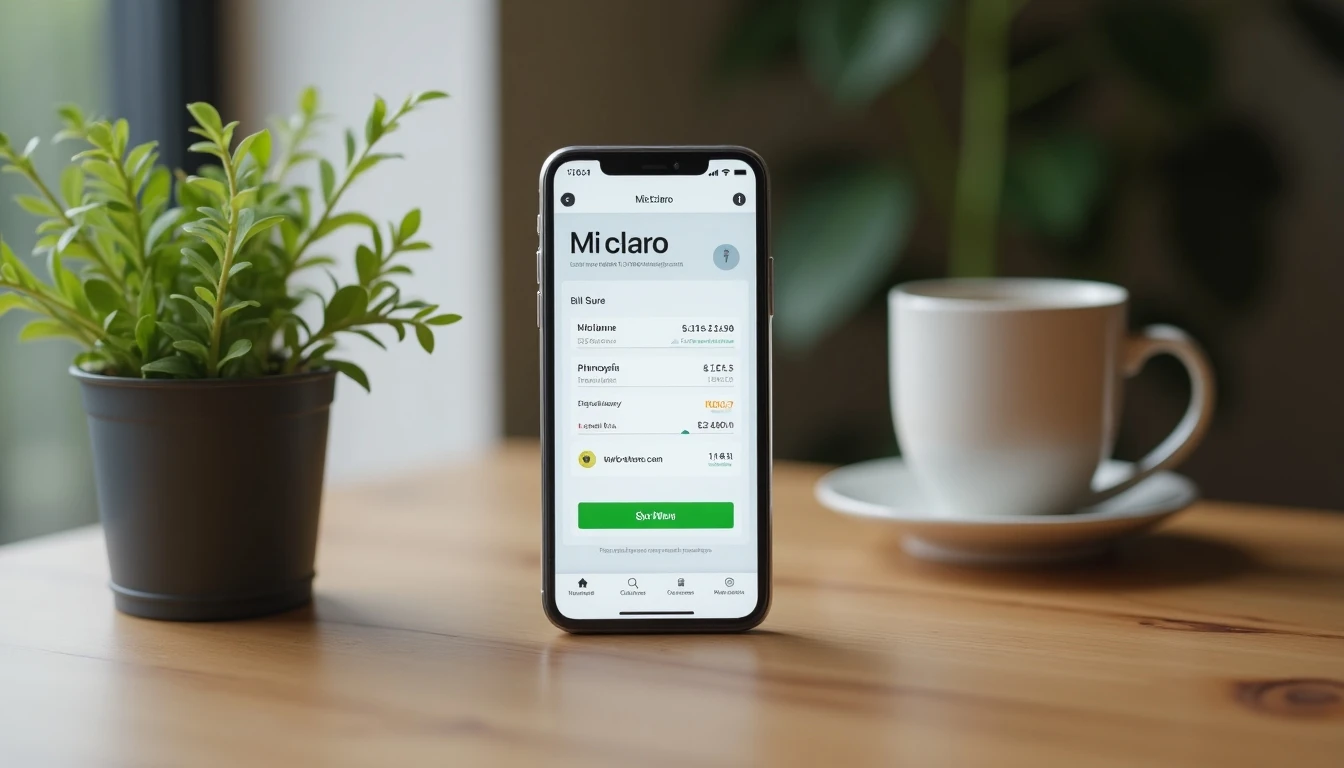 Smartphone mostrando la aplicación Mi Claro para consultar boleta Claro