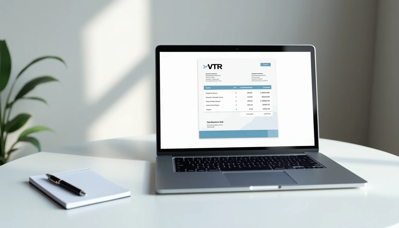Persona consultando su boleta VTR online en una laptop en el año 2026